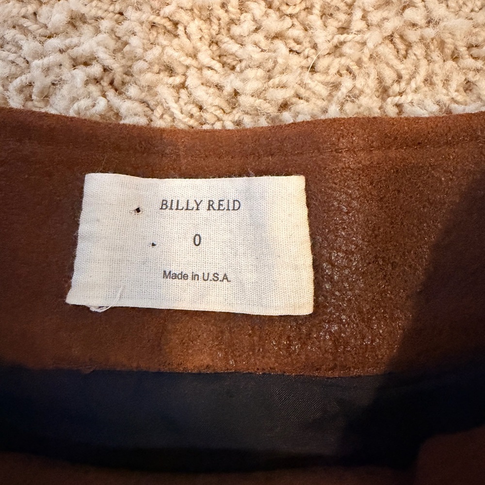 Billy Reid Suede Leather A-Line Midi Skirt -Size 0 - Picture 2 of 8